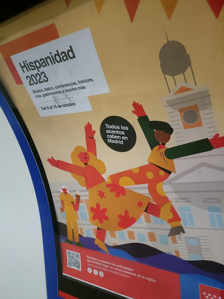 Kolorowy plakat promujący festiwal w Hiszpanii, przedstawiający tancerzy flamenco i muzykę na żywo.