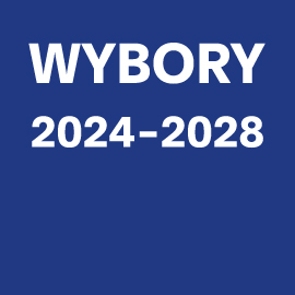 na granatowym tle białym fontem napis Wybory 2024-2028